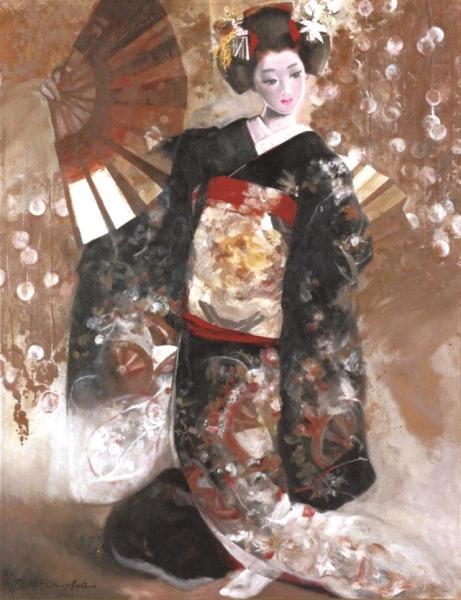 『鶴岡義雄「双扇舞」』の画像