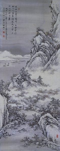 猪瀬東寧　「雪景山水図」