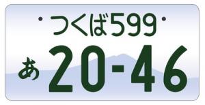 つくば地域図柄入りナンバープレート（モノトーン）